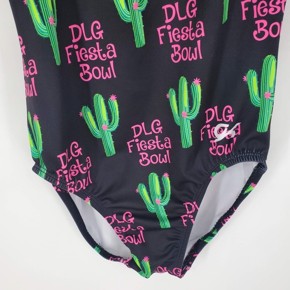 GK Elite Sportswear Black DLG Fiesta Bowl Cactus Gymnastics Leotard AS Small - Picture 4 of 5